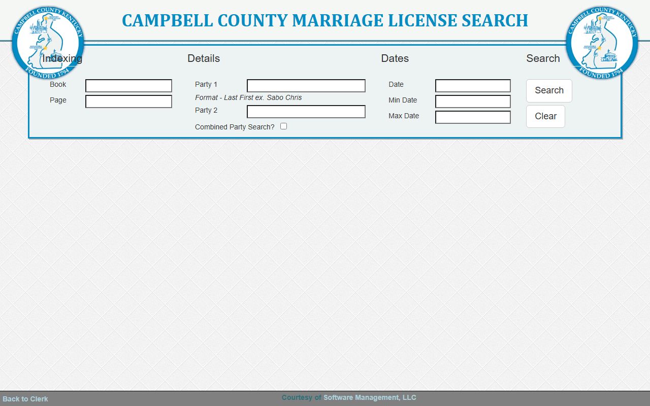 Campbell County marriage records search portal