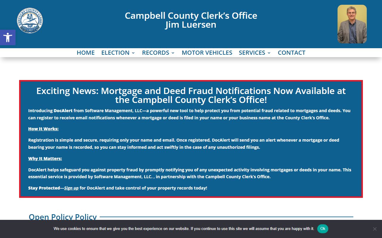 Campbell County probate records County Clerk open records and DocAlert