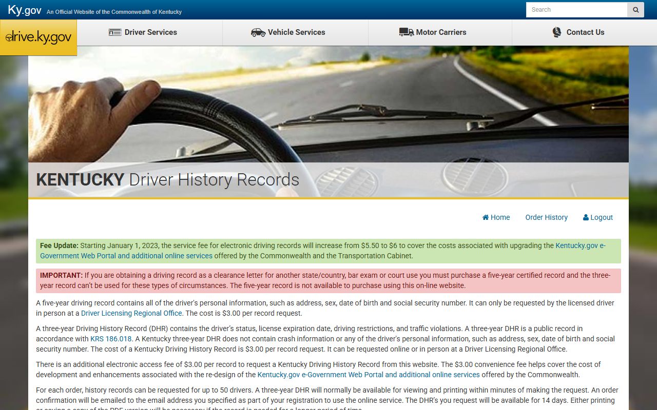 Campbell County traffic court records Kentucky driver history portal