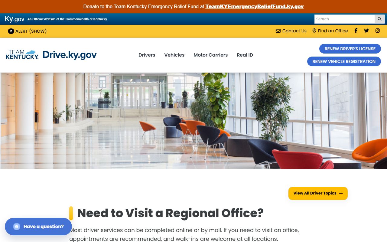 Campbell County traffic court records Kentucky driver licensing regional office map