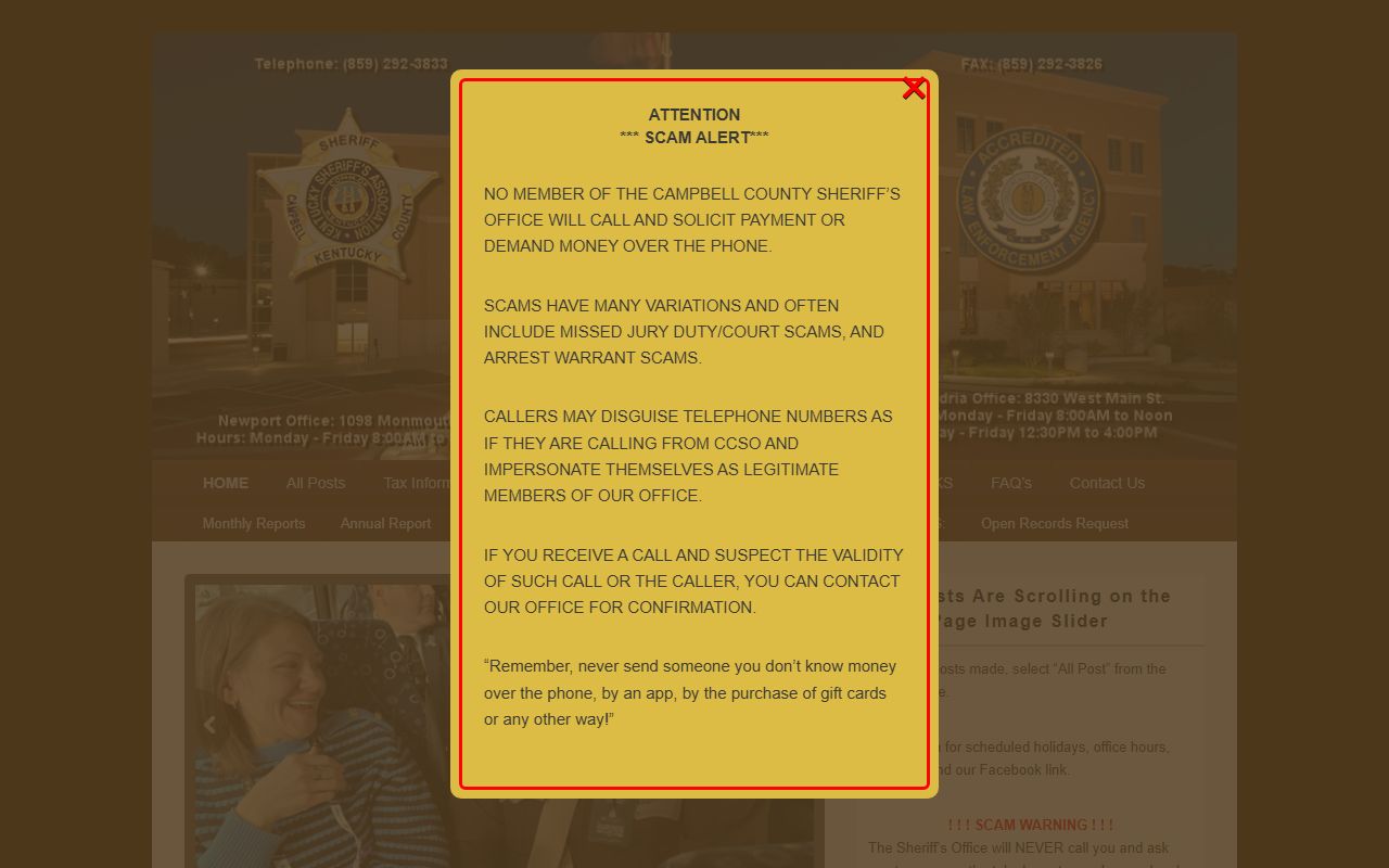 Campbell County warrant records sheriff office website